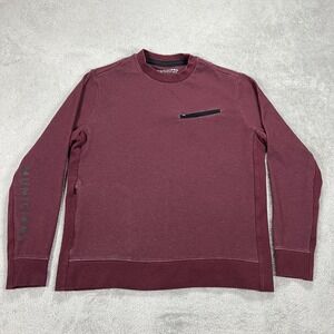 Municipal Sweatshirt Mens Large Red Pullover Sweater Utility Zip Sport Gear Crew